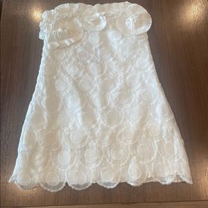 Short wedding dress/cocktail dress white/cream lace size Small